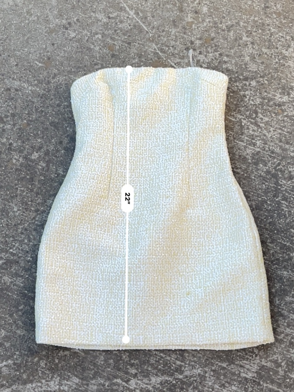 Meshki Strapless Bow-Front Mini Dress Soft Yellow tweed - Picture 5 of 9